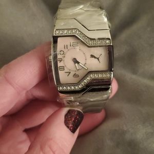 Puma silver band watch :: battery dead NWT